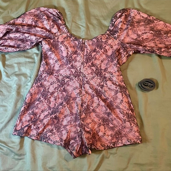 Vixen by Micheline Pitt Vacation Playsuit in Peach and Black Lace, Size 3x EUC - Picture 5 of 10